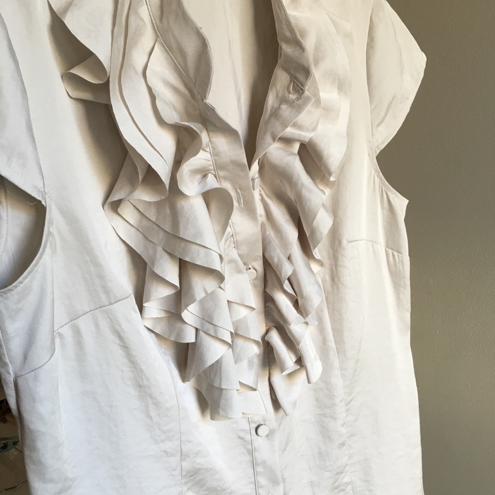Ann Taylor LOFT Ruffle Button Down - Picture 7 of 8
